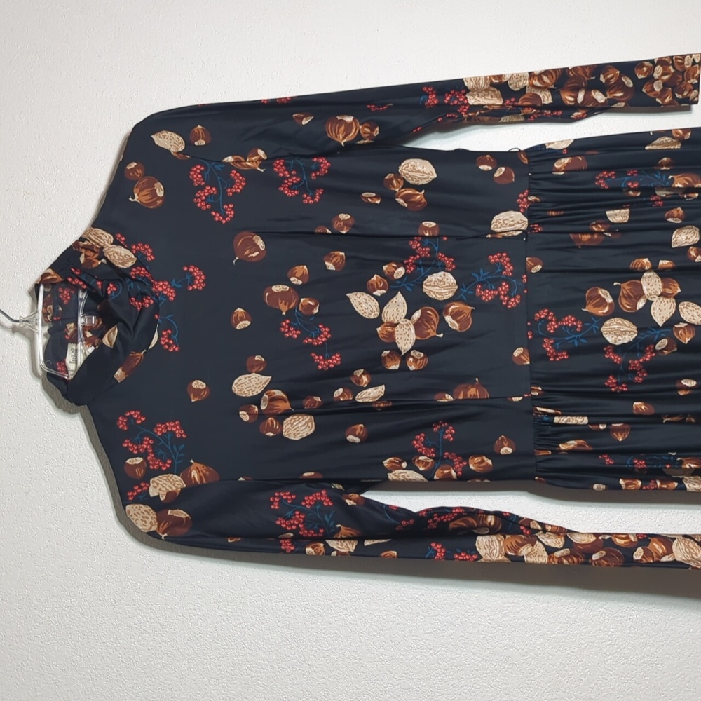 Vintage 60s 70s Julie Miller Womens Maxi Dress Chestnuts Nuts Retro Mod Small - Picture 2 of 13